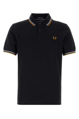 Полурубашка из пике темно-синего цвета FRED PERRY (M3600P)