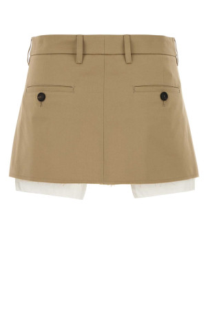 Beige cotton mini skirt MIU MIU (MG2690SOOO1UPX)