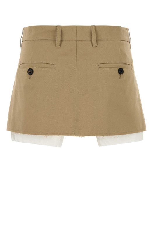Beige cotton mini skirt MIU MIU (MG2690SOOO1UPX)