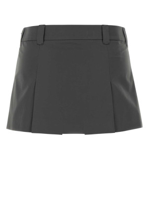 Charcoal poplin mini skirt MIU MIU (MG2693SOOO10RG)