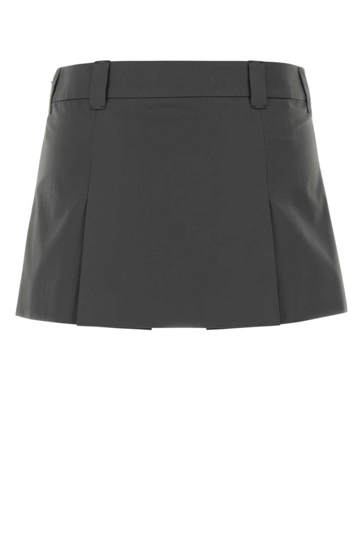 Charcoal poplin mini skirt MIU MIU (MG2693SOOO10RG)