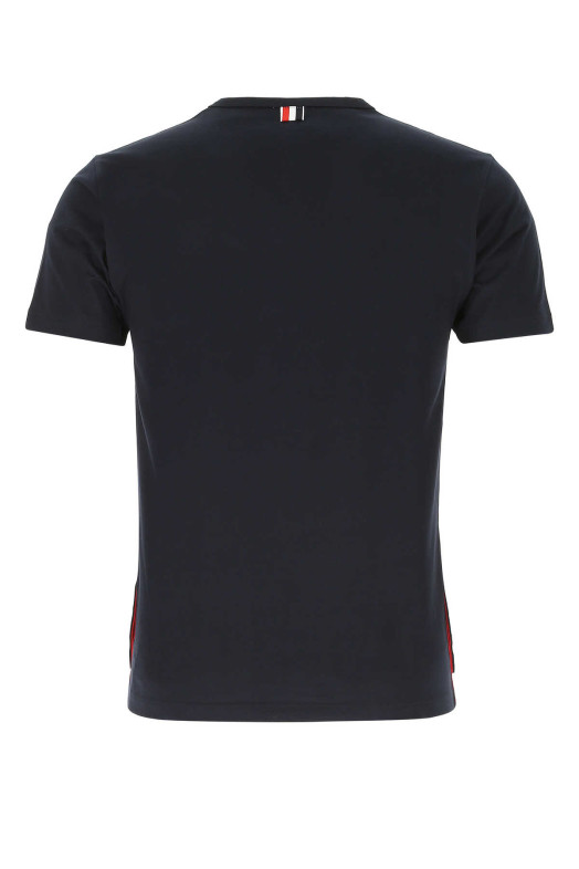 Бавовняна футболка темно-синього кольору Black THOM BROWNE (MJS010A01454)