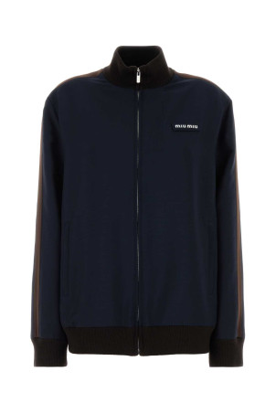 Navy blue mohair blend sweatshirt MIU MIU (ML1502SOOO12I1)