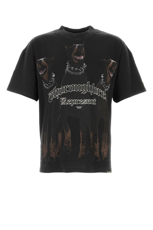 Бавовняна футболка Thoroughbred синього кольору з принтом REPRESENT (MLM41135)