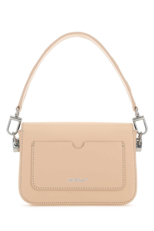 Невелика шкіряна сумочка Plain Binder світло-рожевого кольору від OFF WHITE (OWNN118S23LEA001) OFF-WHITE