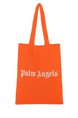 Orange wool blend shopping bag PALM ANGELS (PWNA041S22KNI001)