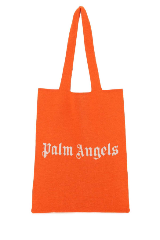 Orange wool blend shopping bag PALM ANGELS (PWNA041S22KNI001)
