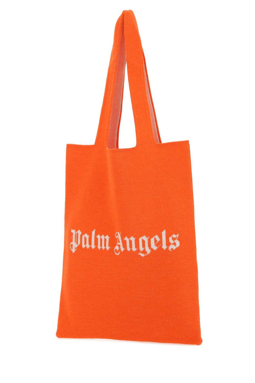 Orange wool blend shopping bag PALM ANGELS (PWNA041S22KNI001)