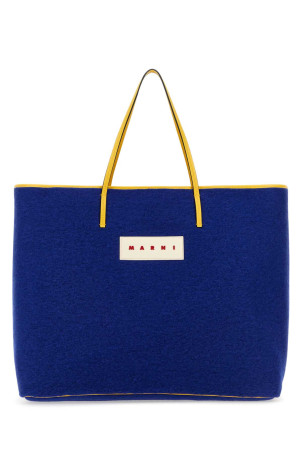 Blue felt medium Janus shopping bag MARNI (SHMQ0062U0P5801)