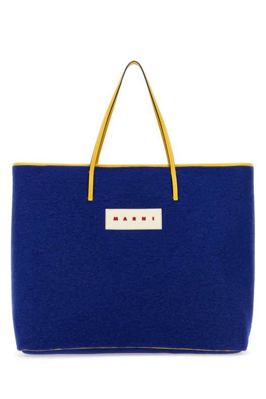 Blue felt medium Janus shopping bag MARNI (SHMQ0062U0P5801)