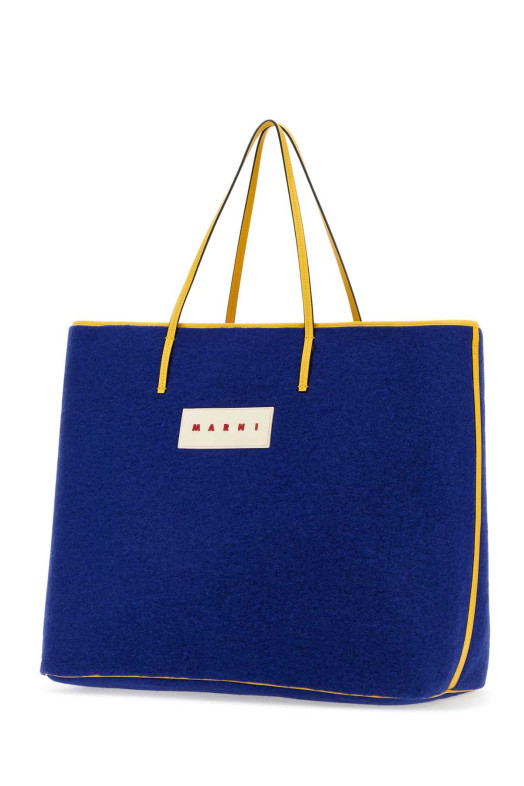 Blue felt medium Janus shopping bag MARNI (SHMQ0062U0P5801)