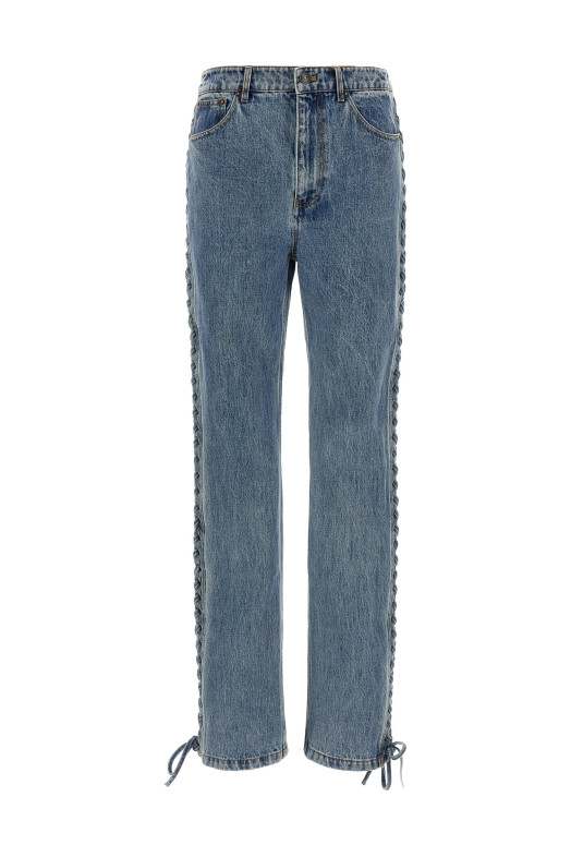 Джинсы «Laced Straight Leg» синего цвета 11459530543054