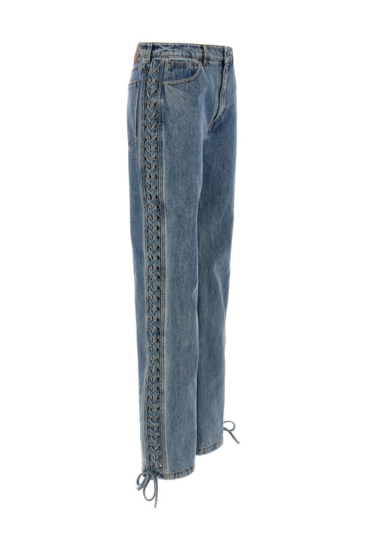 Джинсы «Laced Straight Leg» синего цвета 11459530543054