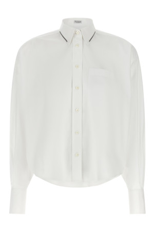 'Shiny Trim' shirt White