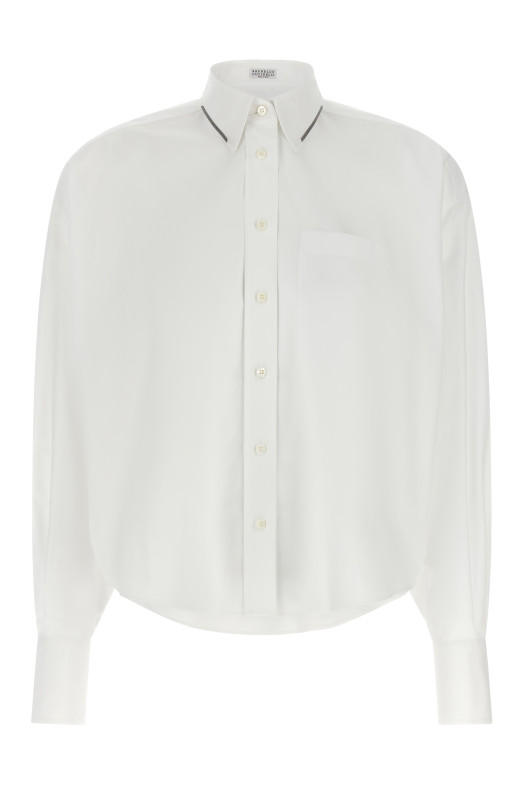 'Shiny Trim' shirt White