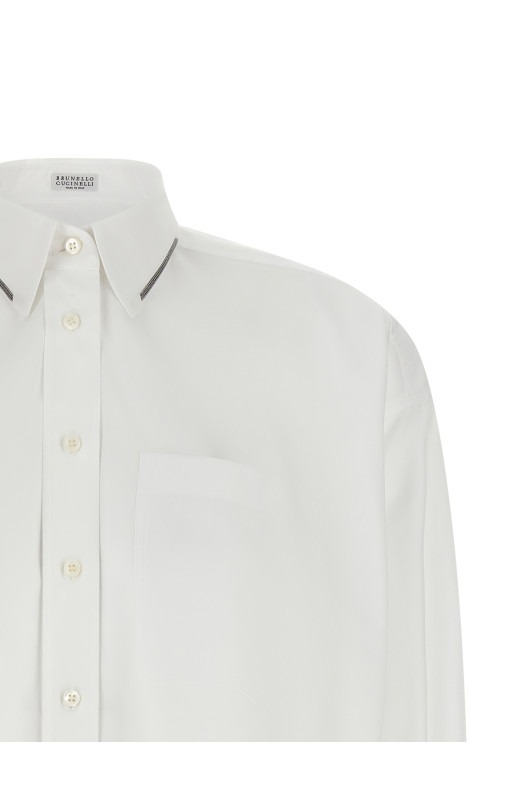'Shiny Trim' shirt White