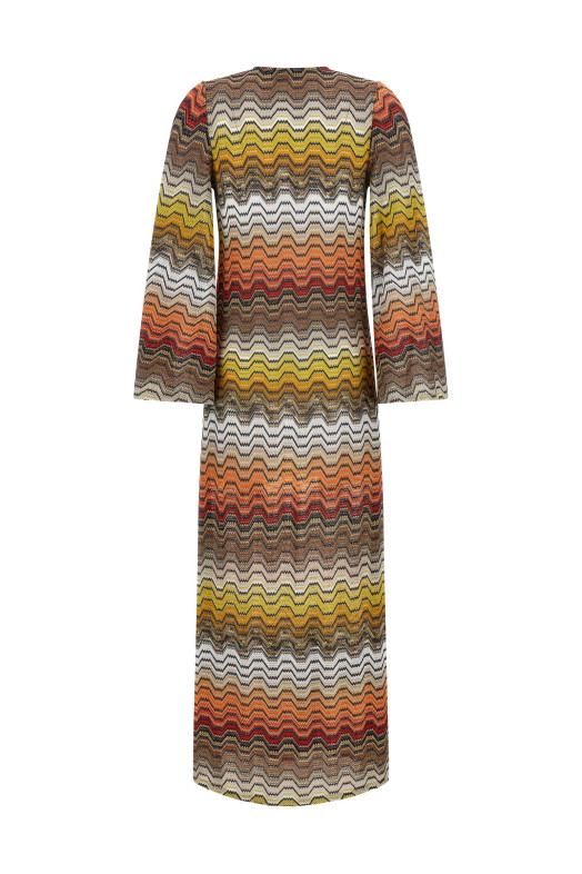 Greek motif cover-up dress Multicolor