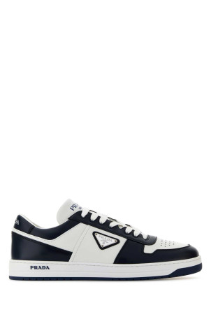 Двухцветные кожаные кроссовки Downtown от PRADA (2EE364FD0033LKG)