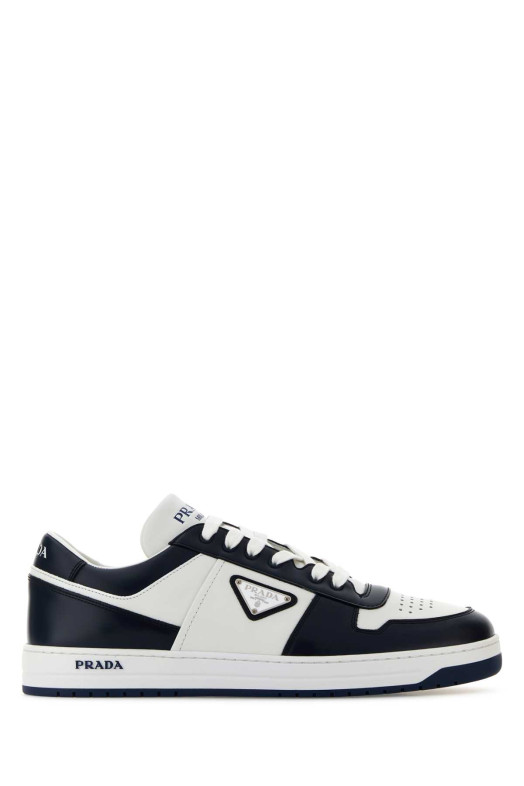 Двухцветные кожаные кроссовки Downtown от PRADA (2EE364FD0033LKG)