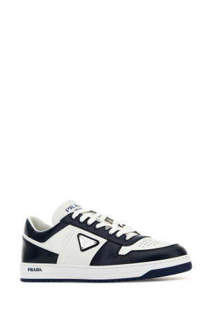 Двухцветные кожаные кроссовки Downtown от PRADA (2EE364FD0033LKG)