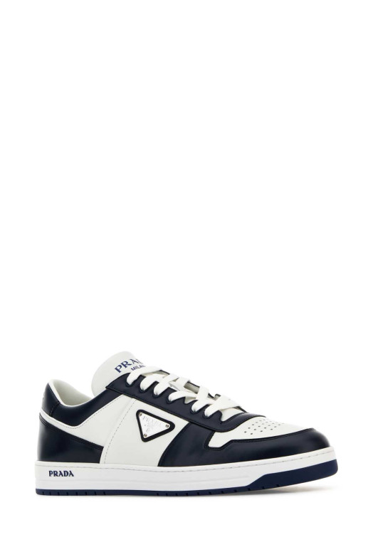 Двухцветные кожаные кроссовки Downtown от PRADA (2EE364FD0033LKG)