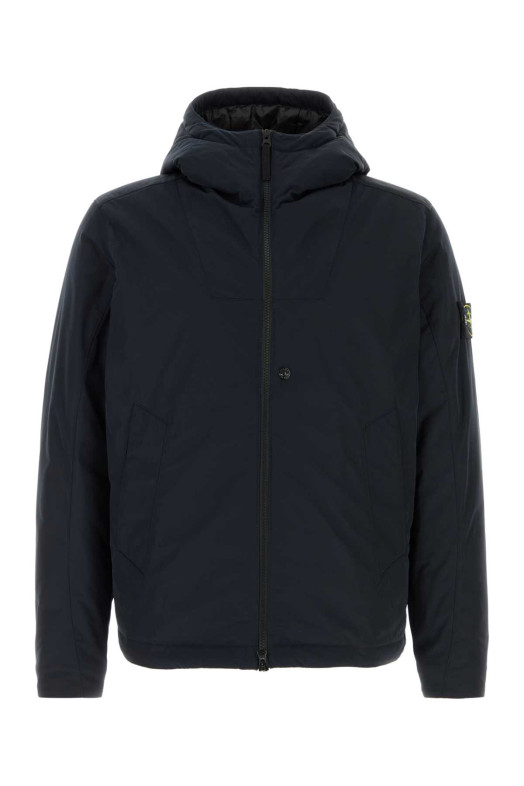 Midnight blue polyester padded jacket Black STONE ISLAND (410004726)