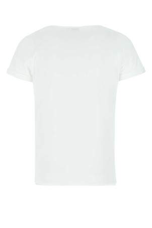 Белая хлопковая футболка SAINT LAURENT (464572YB2DQ)