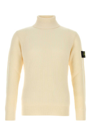 Вовняний светр кольору слонової кістки, білий, STONE ISLAND (5100052C2)