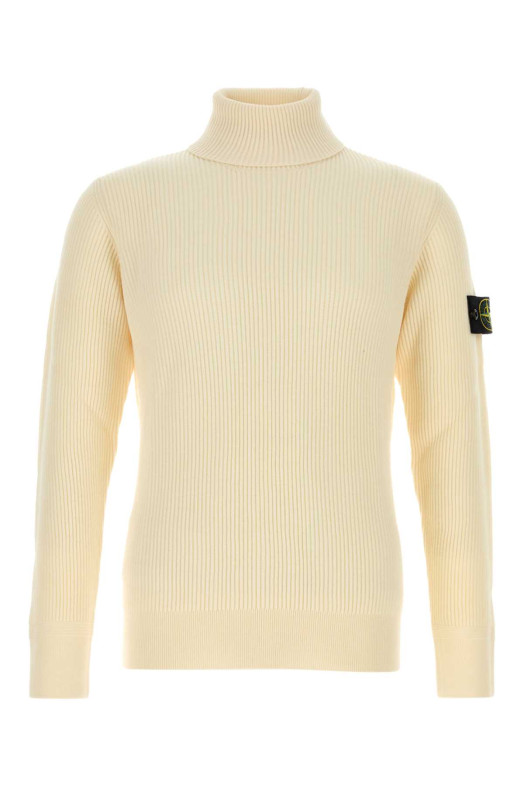 Вовняний светр кольору слонової кістки, білий, STONE ISLAND (5100052C2)