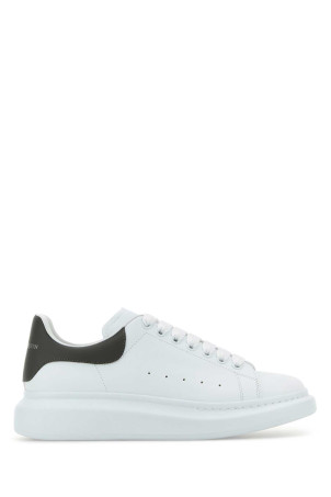 Білі шкіряні кросівки з сірим шкіряним каблуком ALEXANDER MCQUEEN (553680WIAEE)