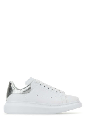 White leather sneakers with silver leather heel White ALEXANDER MCQUEEN (553770WIAH0)