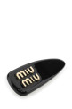 Black leather hair clip Black MIU MIU (5IF092069)