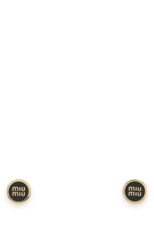 Gold metal earrings Black MIU MIU (5JO9122F6T)