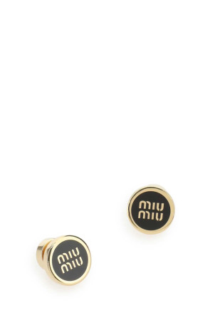Gold metal earrings Black MIU MIU (5JO9122F6T)