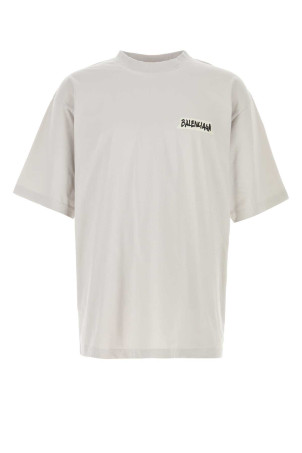 Бавовняна футболка сірого кольору BALENCIAGA (764235TTVL6)