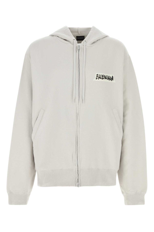 Бавовняна футболка сірого кольору BALENCIAGA (850338TTVL7)