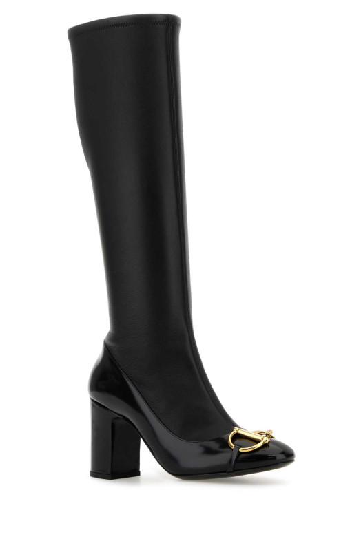 Черные кожаные сапоги GUCCI (851420AAFI1)