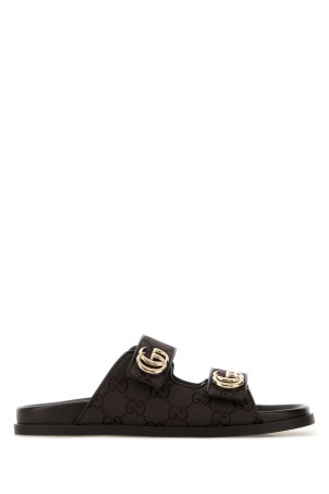 Dark brown canvas slippers GUCCI (8553902UZO0)