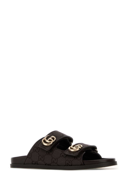 Темно-коричневі полотняні капці GUCCI (8553902UZO0)