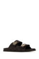 Темно-коричневі полотняні капці GUCCI (8553902UZO0)