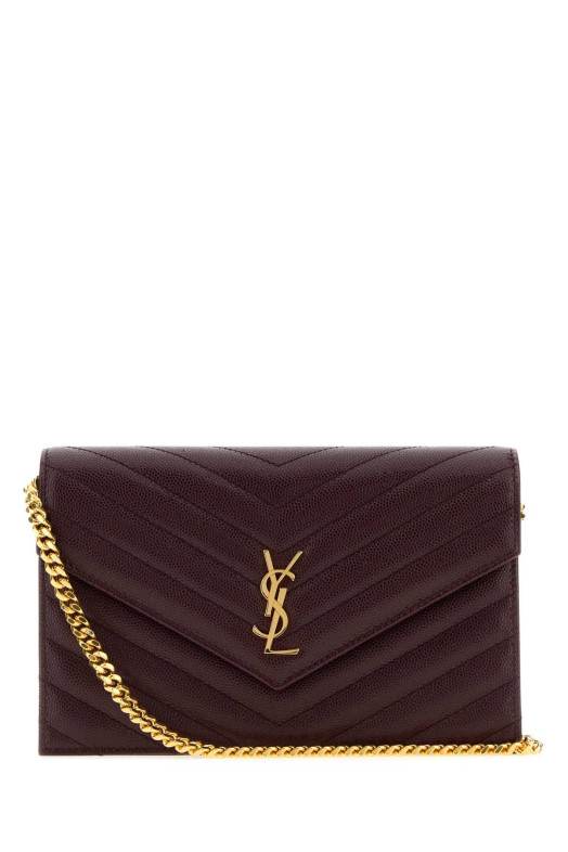 Кожаный кошелек «Envelope Cassandre» от SAINT LAURENT бордового цвета (862439AAGY5)