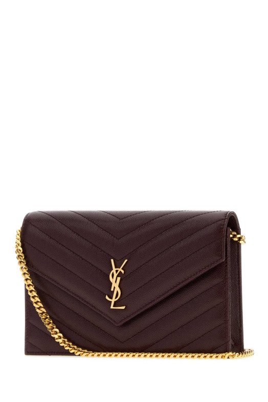 Кожаный кошелек «Envelope Cassandre» от SAINT LAURENT бордового цвета (862439AAGY5)