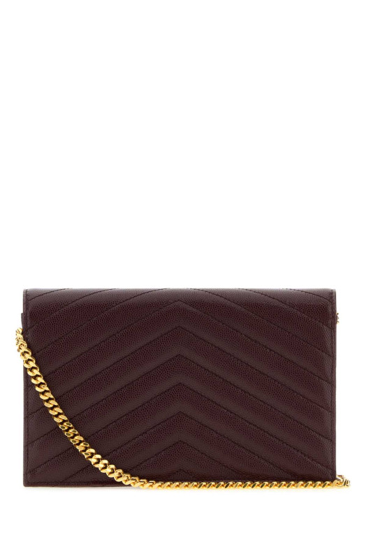 Кожаный кошелек «Envelope Cassandre» от SAINT LAURENT бордового цвета (862439AAGY5)