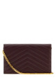 Кожаный кошелек «Envelope Cassandre» от SAINT LAURENT бордового цвета (862439AAGY5)