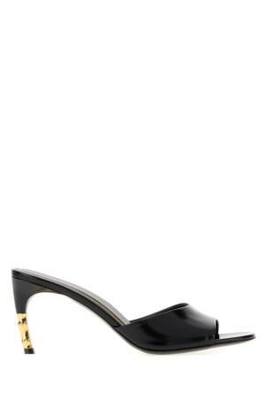 Black leather mules Black GUCCI (875298AAE5J)