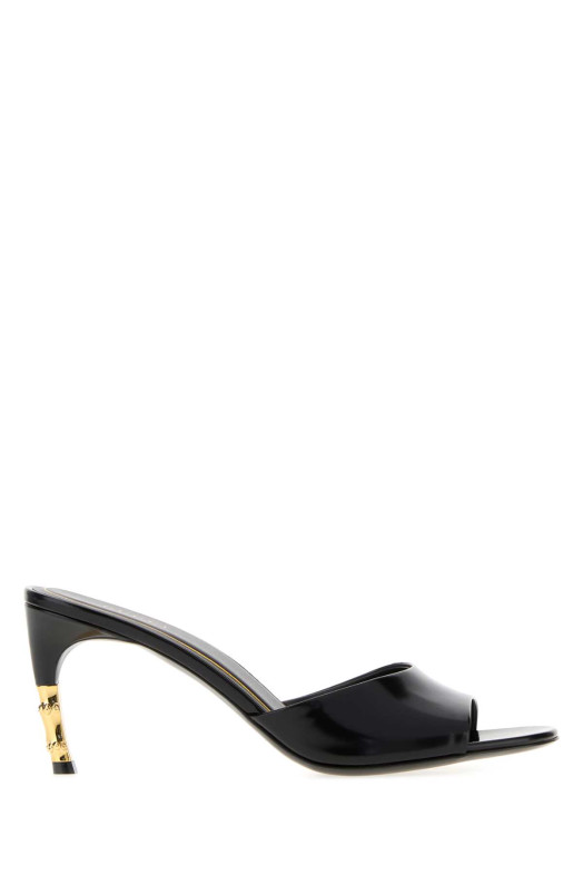 Black leather mules Black GUCCI (875298AAE5J)