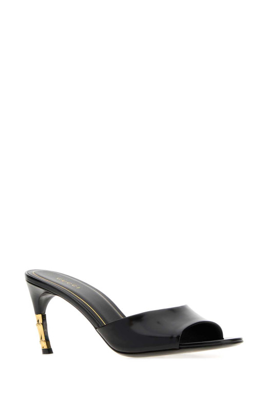 Black leather mules Black GUCCI (875298AAE5J)