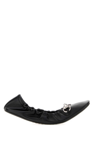 Black leather Prima ballerinas Black GUCCI (875322AAF3Q)