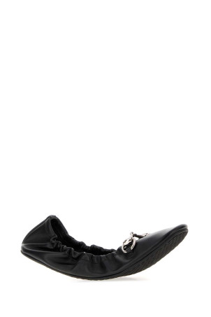 Black leather Prima ballerinas Black GUCCI (875322AAF3Q)
