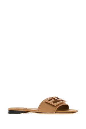 Camel leather Baguette slippers FENDI (8R8136AQY2)